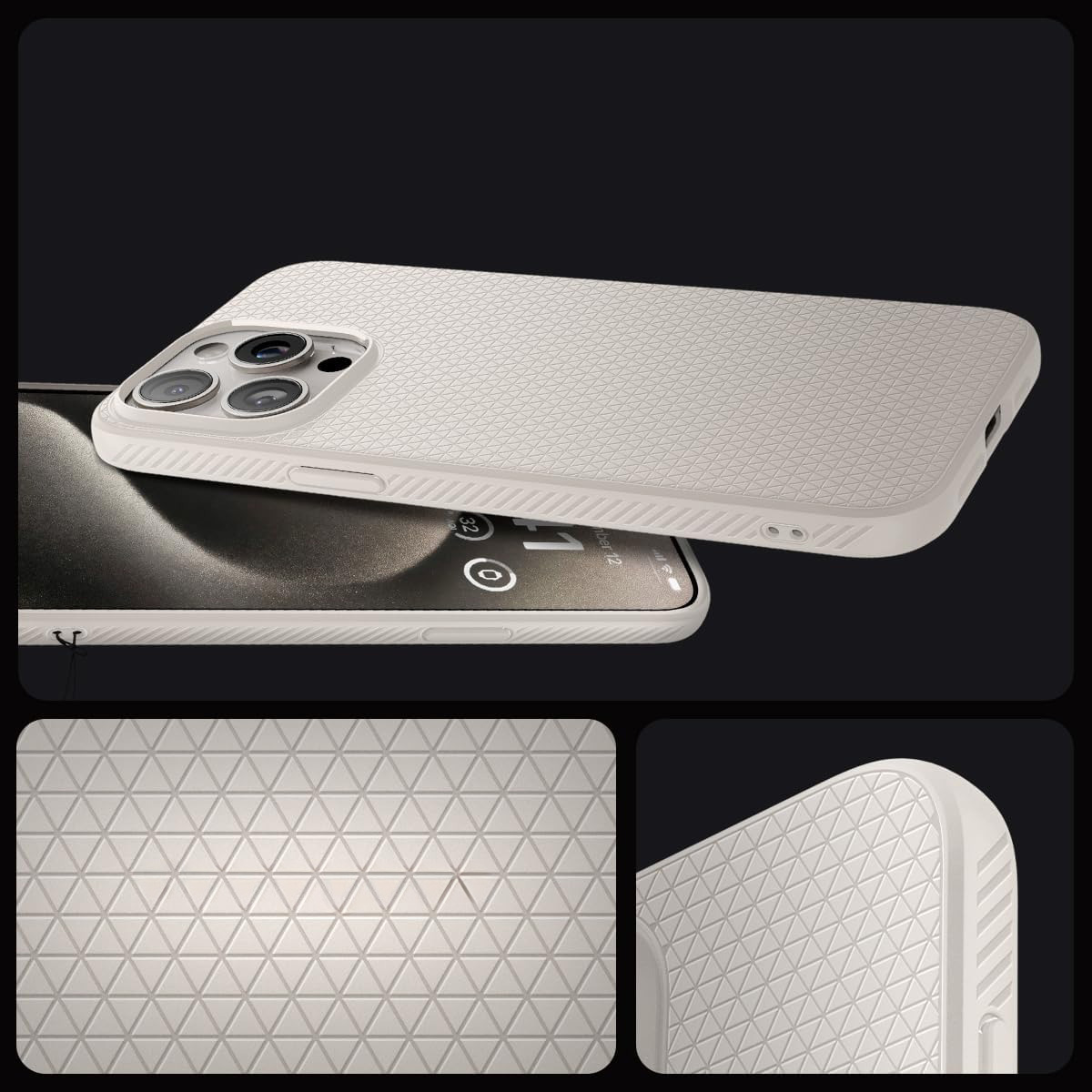 Etui Spigen Liquid Air do Apple iPhone 15 Pro, beżowe